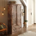 OTTO HOME Maneesh Kleiderschrank Beige Massivholz Bild 2