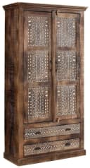 OTTO HOME Maneesh Kleiderschrank Beige Massivholz Bild 3