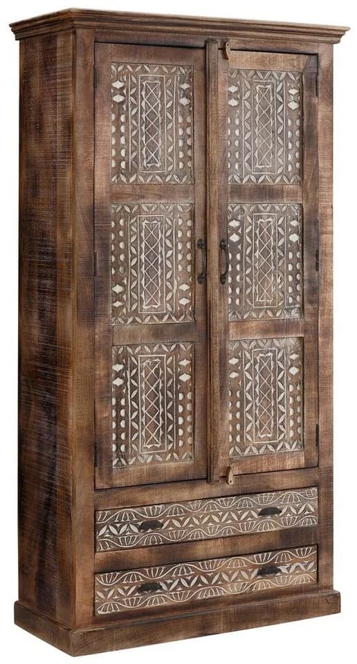 OTTO HOME Maneesh Kleiderschrank Beige Massivholz - Bild 3
