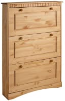 Schuhschrank OTTO HOME Rustic Beige Massivholz 3 Klappen Bild 2
