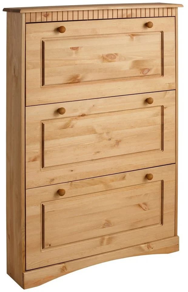 Schuhschrank OTTO HOME Rustic Beige Massivholz 3 Klappen - Bild 2