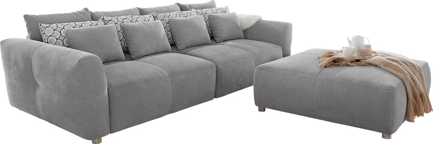 Jockenhöfer Gruppe Gulliver Big-Sofa Hellgrau mit Federkern - Bild 3