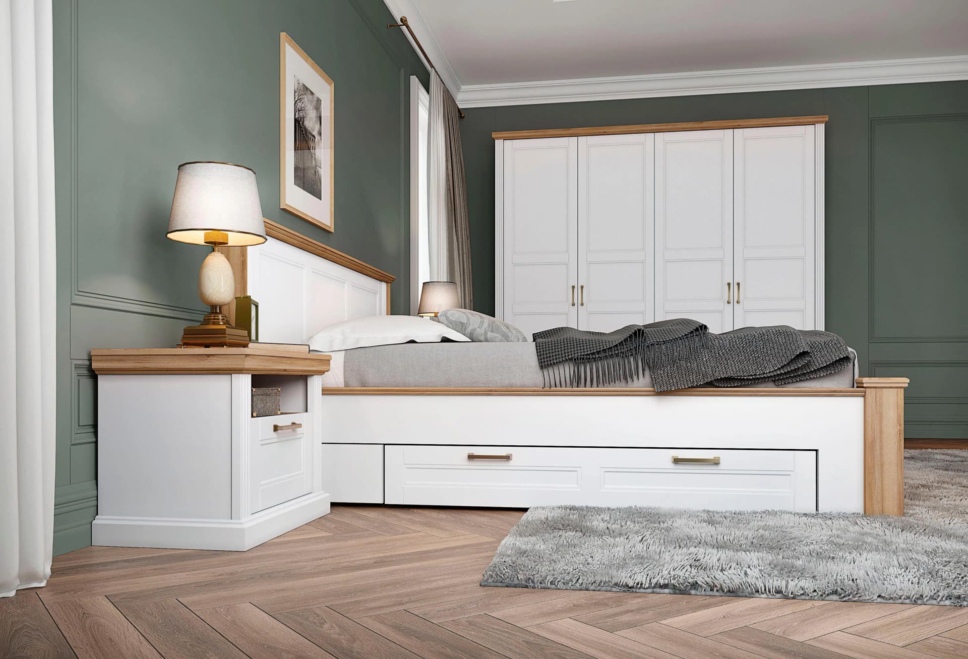 OTTO HOME Nachtkonsole Tara Weiß Matt Landhausstil