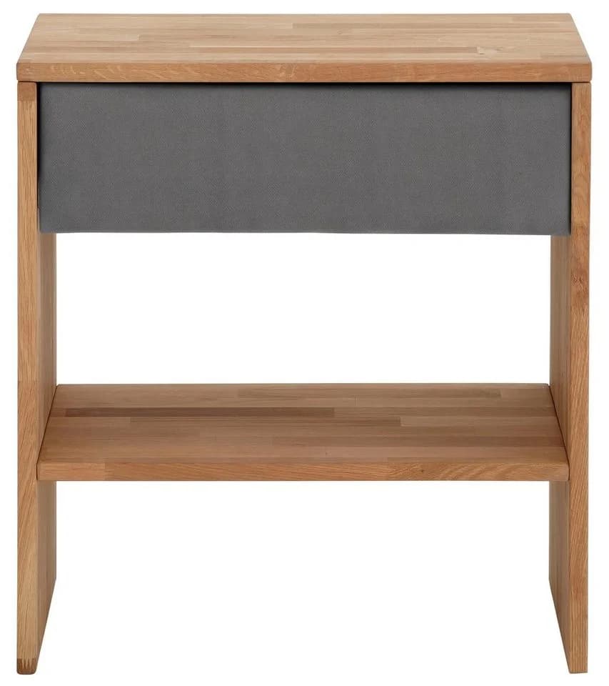 HOME AFFAIRE Nachttisch Cavan Massivholz Eiche Grau Braun - Bild 2