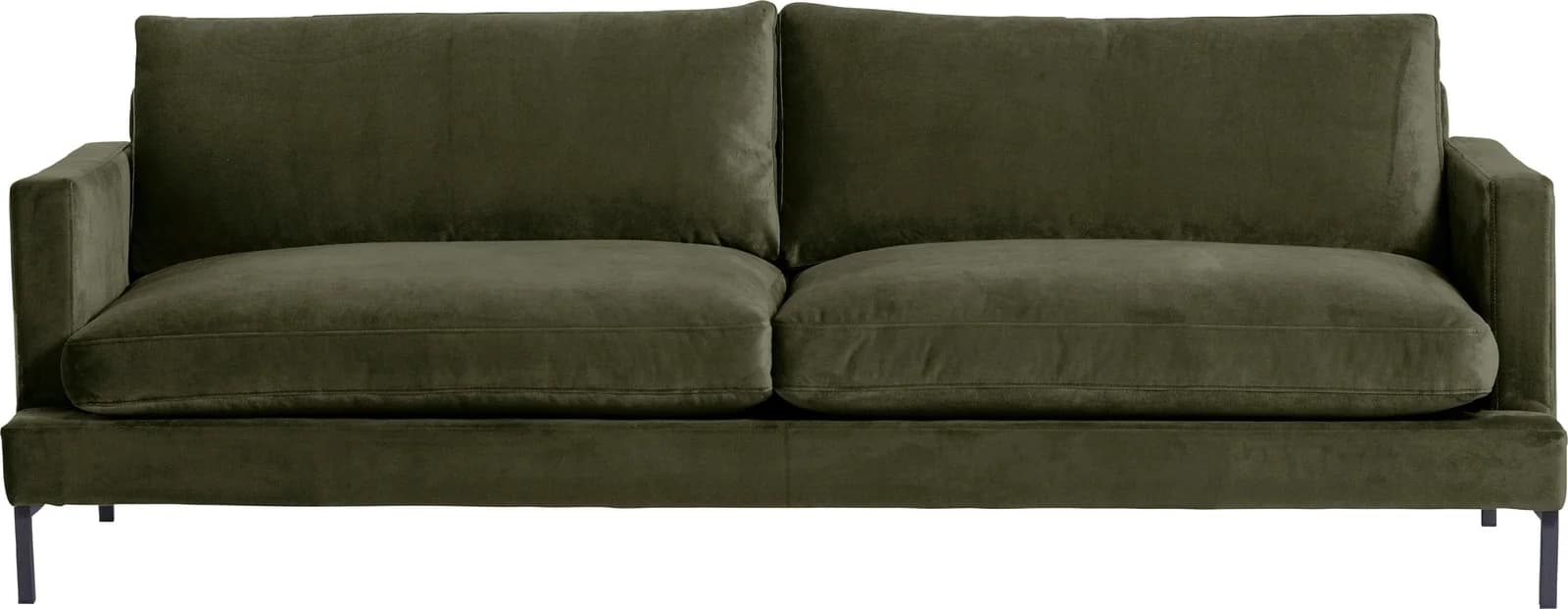 ANDAS Welland 2,5-Sitzer Sofa Khaki Samtvelours