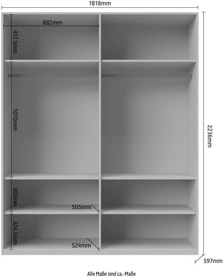 OTTO HOME Kleiderschrank Piano Hochglanz Beige 4-Türer - Bild 5