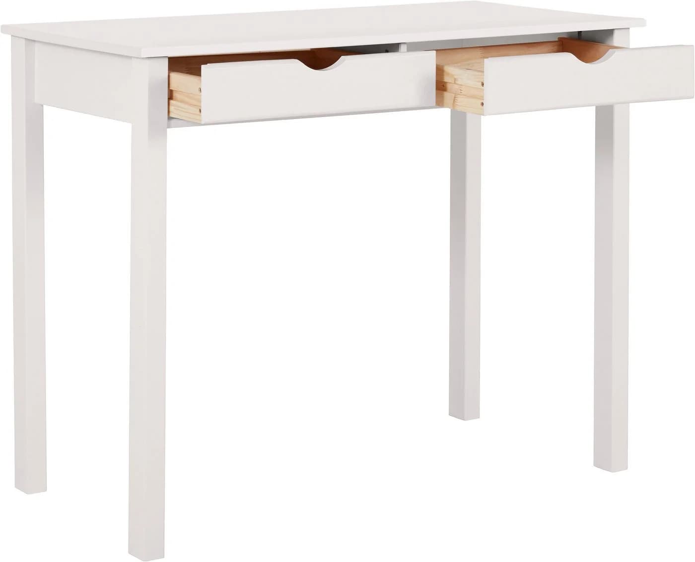 HOME AFFAIRE Schreibtisch Gava Weiß Massivholz Kiefer 2 Schubladen - Bild 3