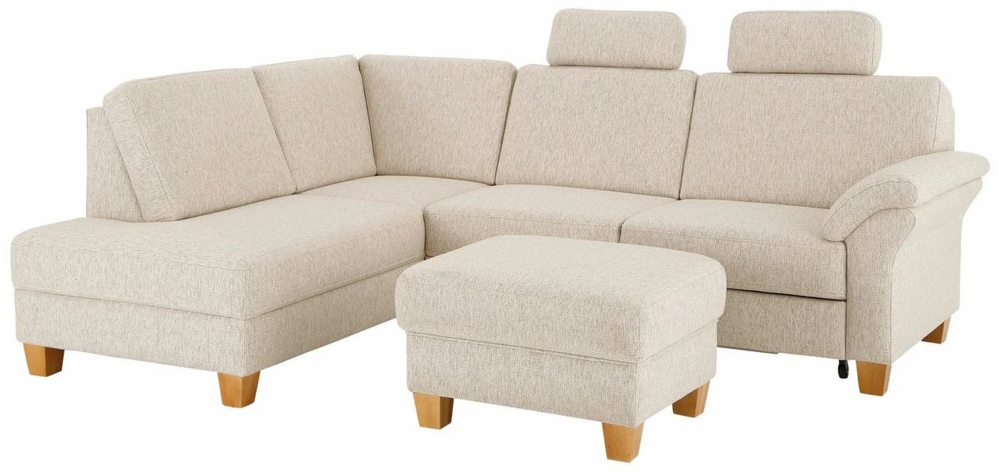 HOME AFFAIRE Hocker Borkum Beige Polyester Landhaus-Stil