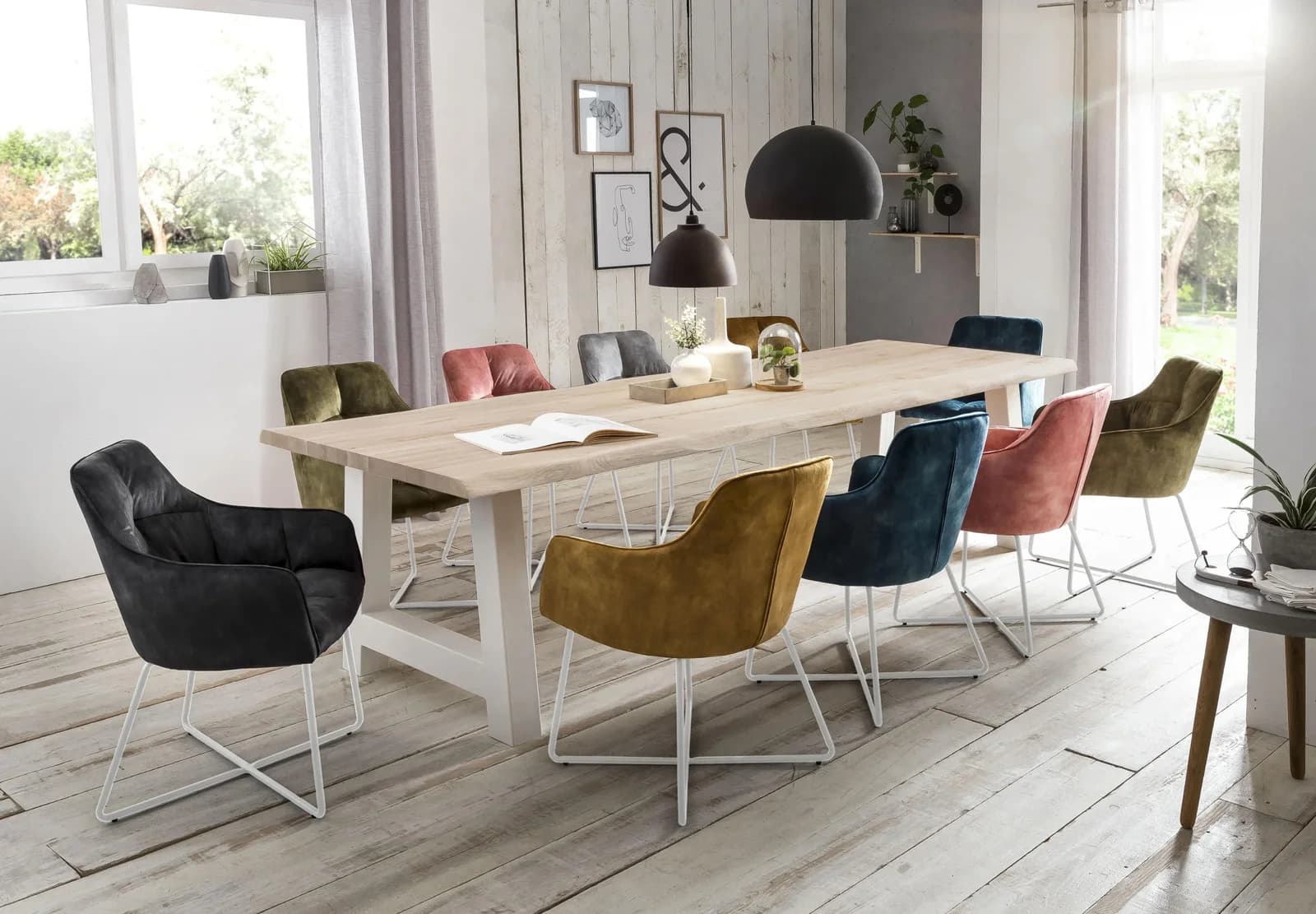 HOME AFFAIRE Esstisch Tristan Weiß Massivholz Wildeiche