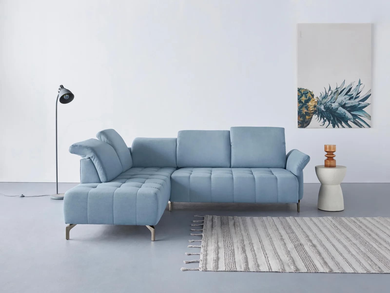 Home Affaire Ecksofa Fresh L-Form Hellblau mit Motorik