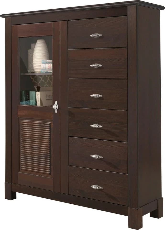 OTTO HOME Highboard Rauna Dunkelbraun Massivholz Kiefer - Bild 2