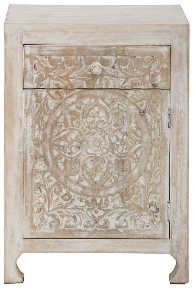 OTTO HOME Bonstetten Nachtkommode Beige Massivholz - Bild 2