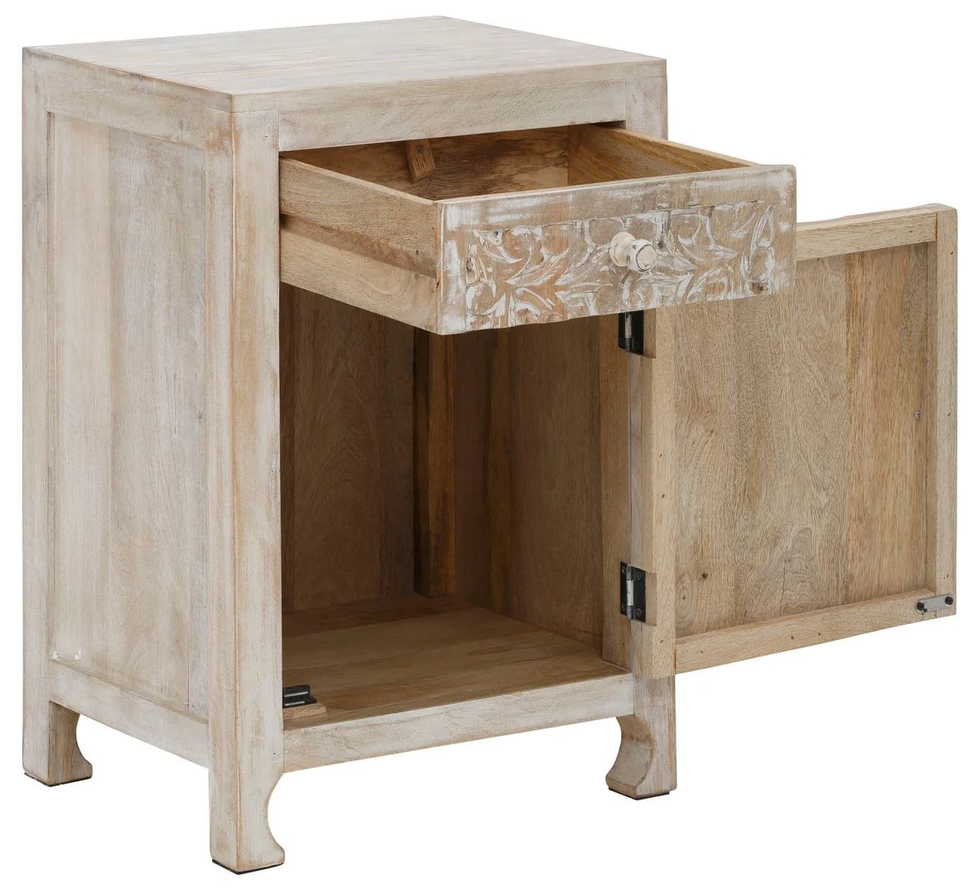 OTTO HOME Bonstetten Nachtkommode Beige Massivholz - Bild 3