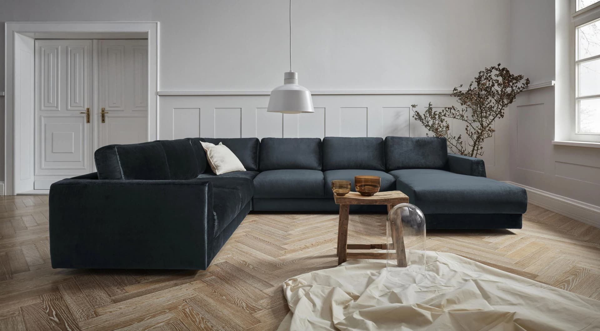 OTTO HOME Hobro U-Form Wohnlandschaft Grün Microfaser