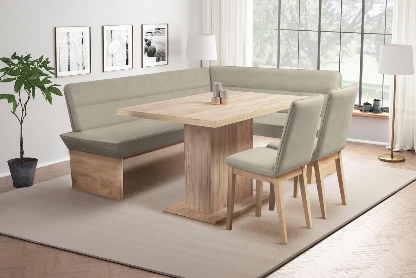 OTTO HOME Eckbankgruppe Beluna + Cross 4-tlg. Braun Microfaser - Bild 2