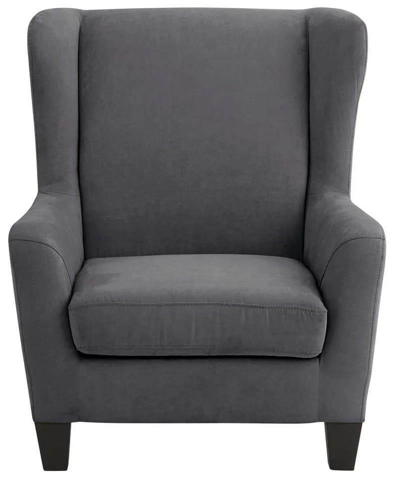Home affaire Ohrensessel Chilly mit Hocker Grau Microfaser