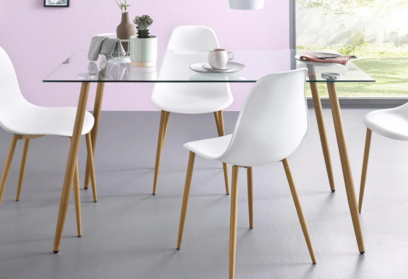 OTTO HOME Glastisch Miller Braun Glas Eichefarben Modern