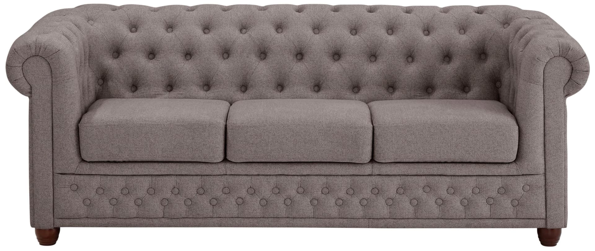 HOME AFFAIRE Chesterfield-Sofa New Castle Taupe Samtoptik