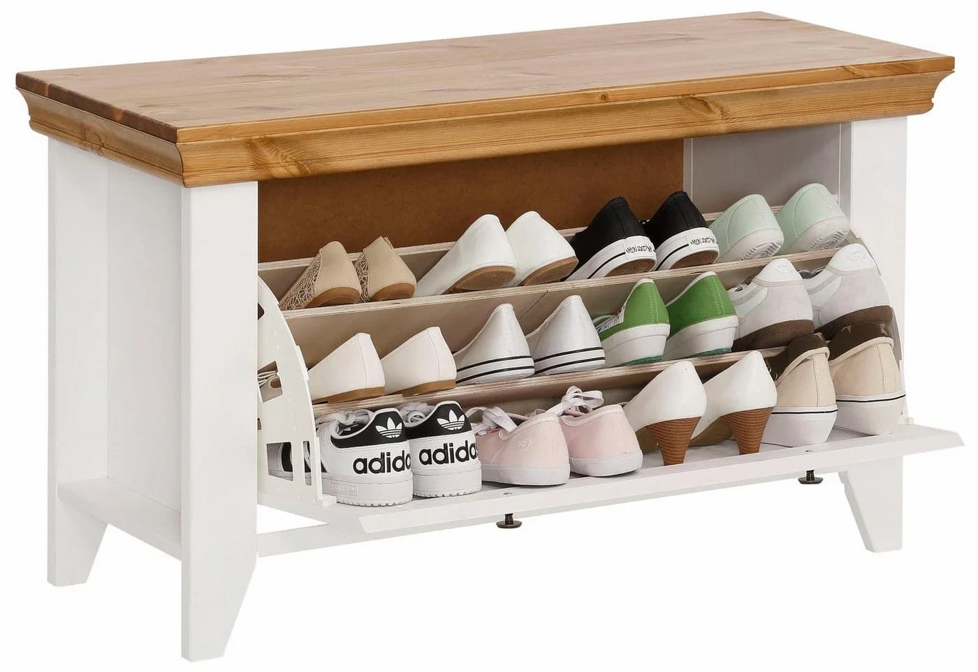 OTTO HOME Schuhbank Skandinavia Weiß Massivholz - Bild 5