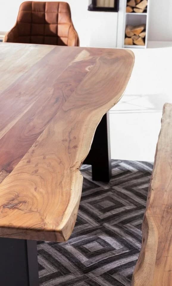 HOME AFFAIRE Esstisch Manhattan Massivholz Akazie Schwarz