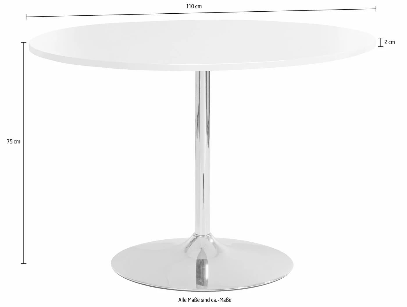 Esstisch OTTO HOME Trompet Weiß Hochglanz Rund - Bild 3