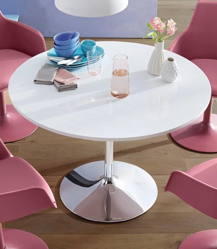 Esstisch OTTO HOME Trompet Weiß Hochglanz Rund - Bild 4