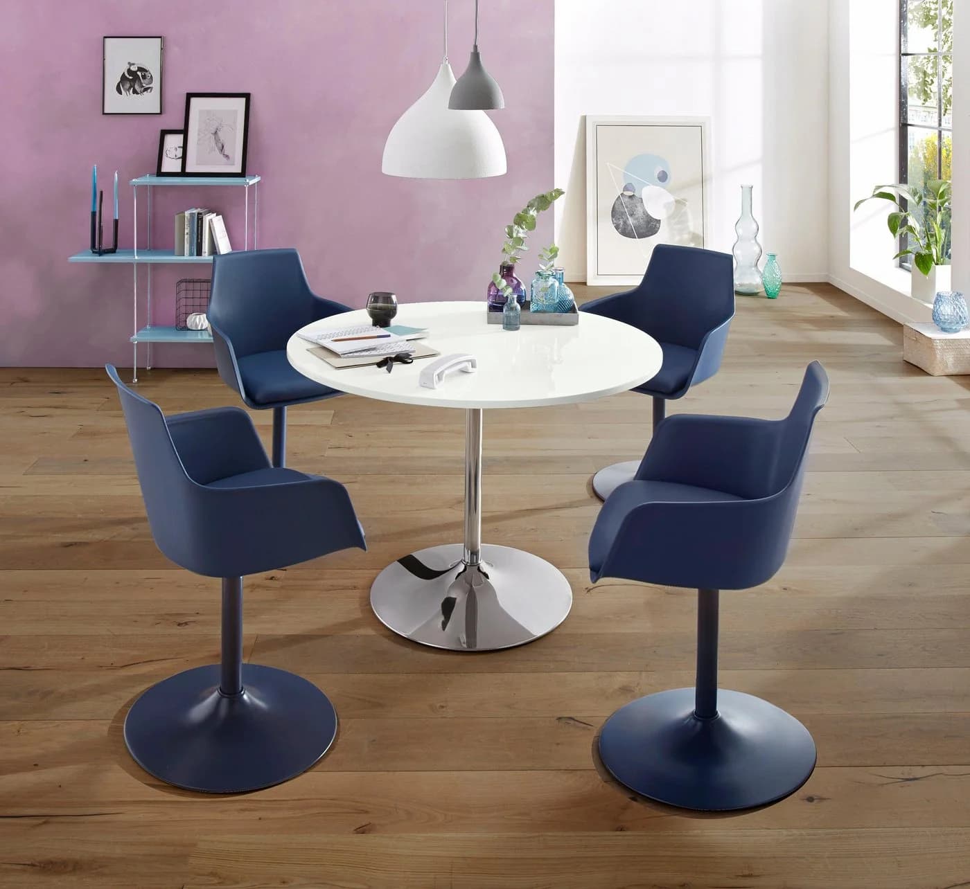 Esstisch OTTO HOME Trompet Weiß Hochglanz Rund - Bild 5