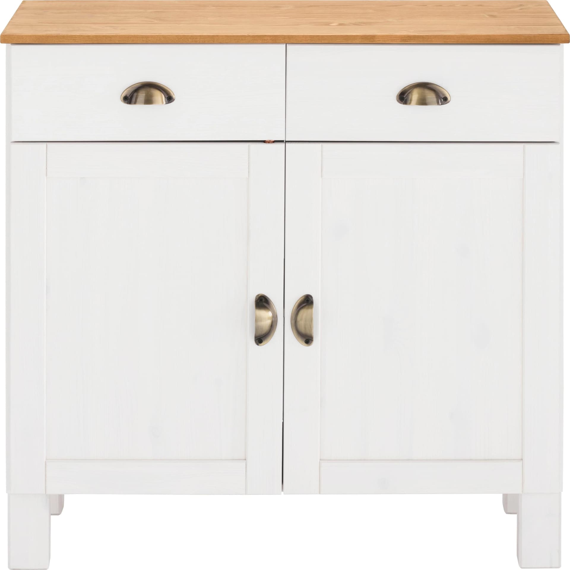 HOME AFFAIRE Oslo Unterschrank Massivholz Beige/Gelb