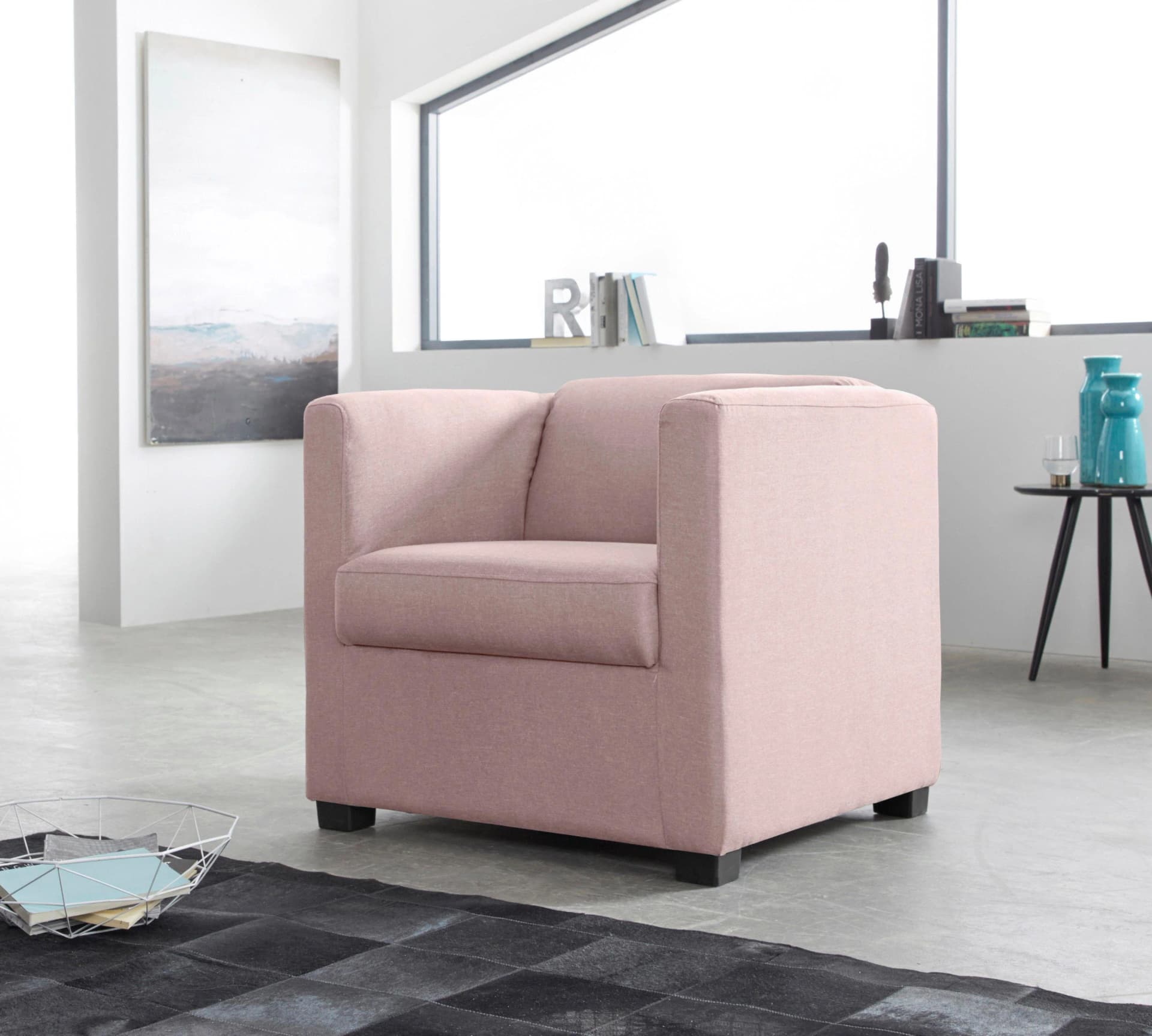Home Affaire Sessel Bob Cocktail- und Loungesessel Rosa Chenille