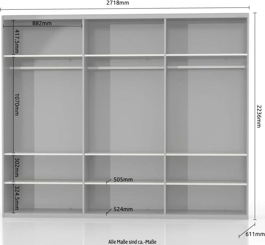 OTTO HOME Schwebetürenschrank Piano Beige Hochglanz mit Spiegeltür - Bild 5
