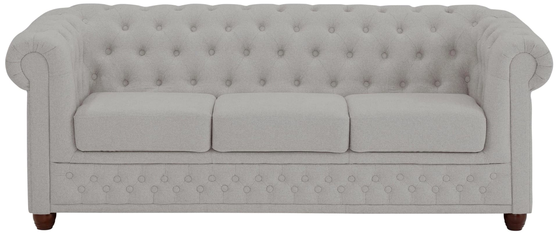 HOME AFFAIRE Chesterfield-Sofa New Castle Silber 3-Sitzer