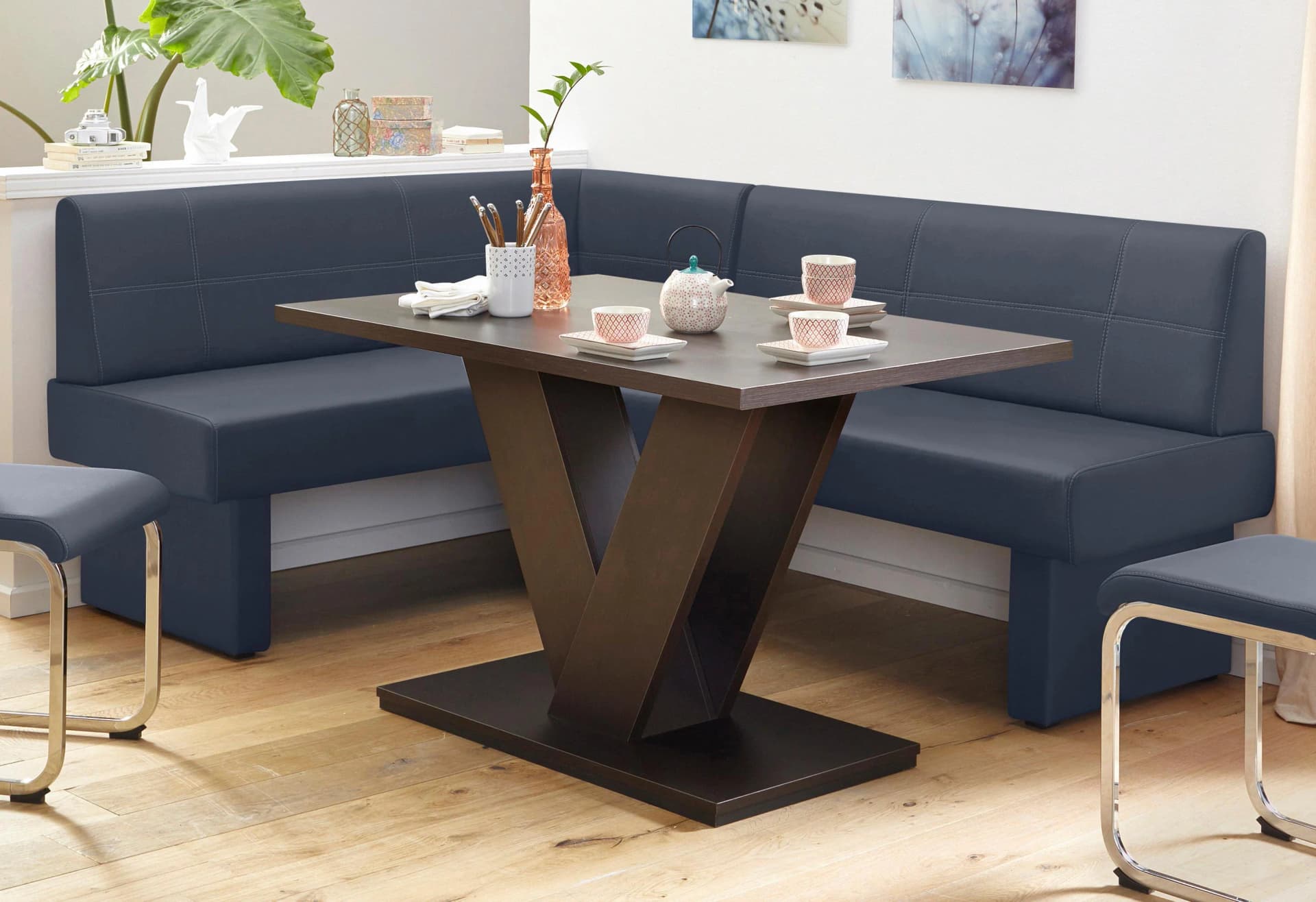 Home Affaire Eckbank Nils Blau Kunstleder FSC