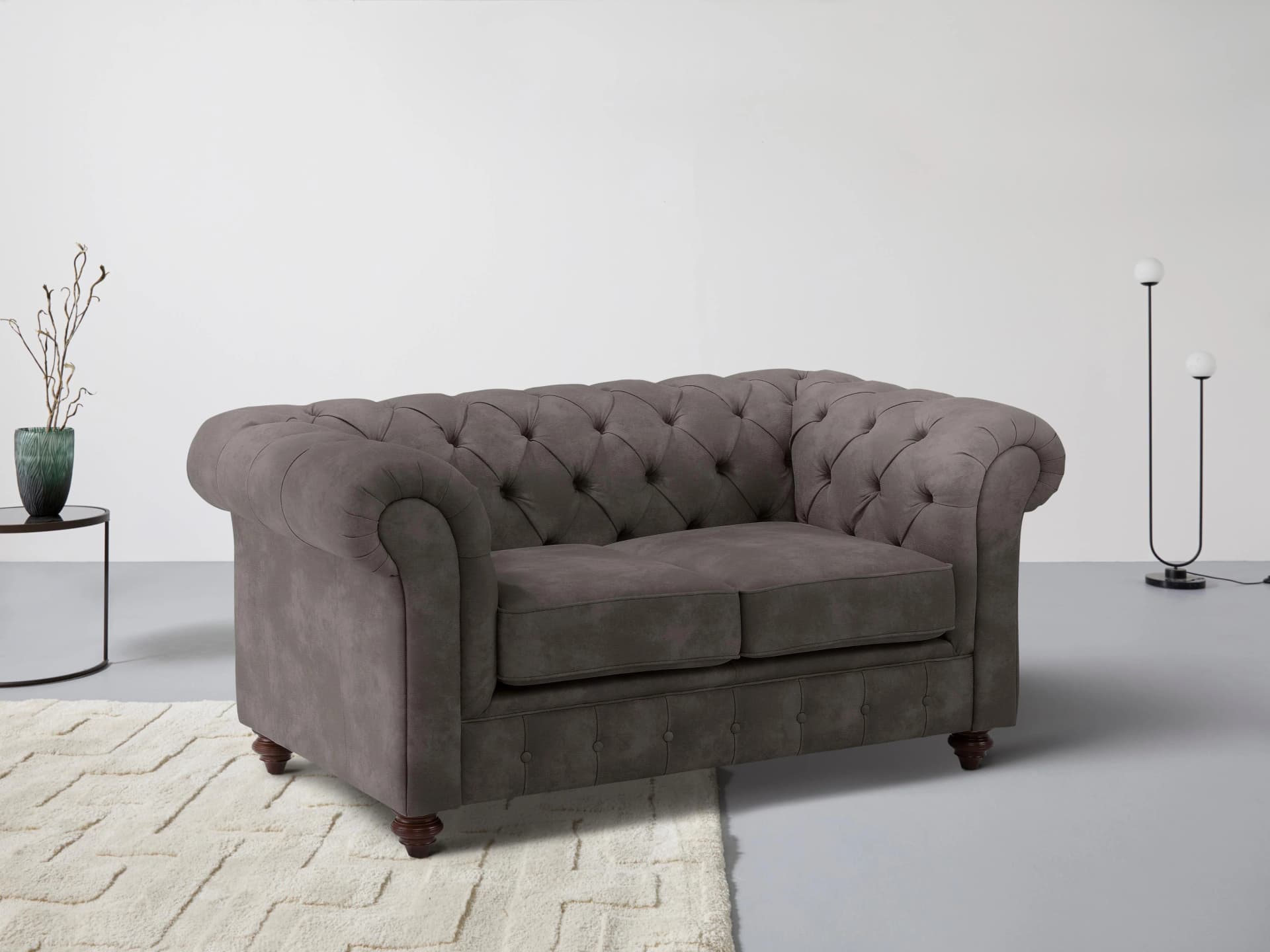 Home Affaire Chesterfield 2-Sitzer Sofa Dunkelbraun