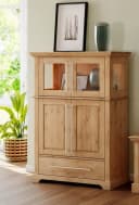 OTTO HOME Melissa Highboard Vitrine Beige Natur FSC Massivholz Bild 1