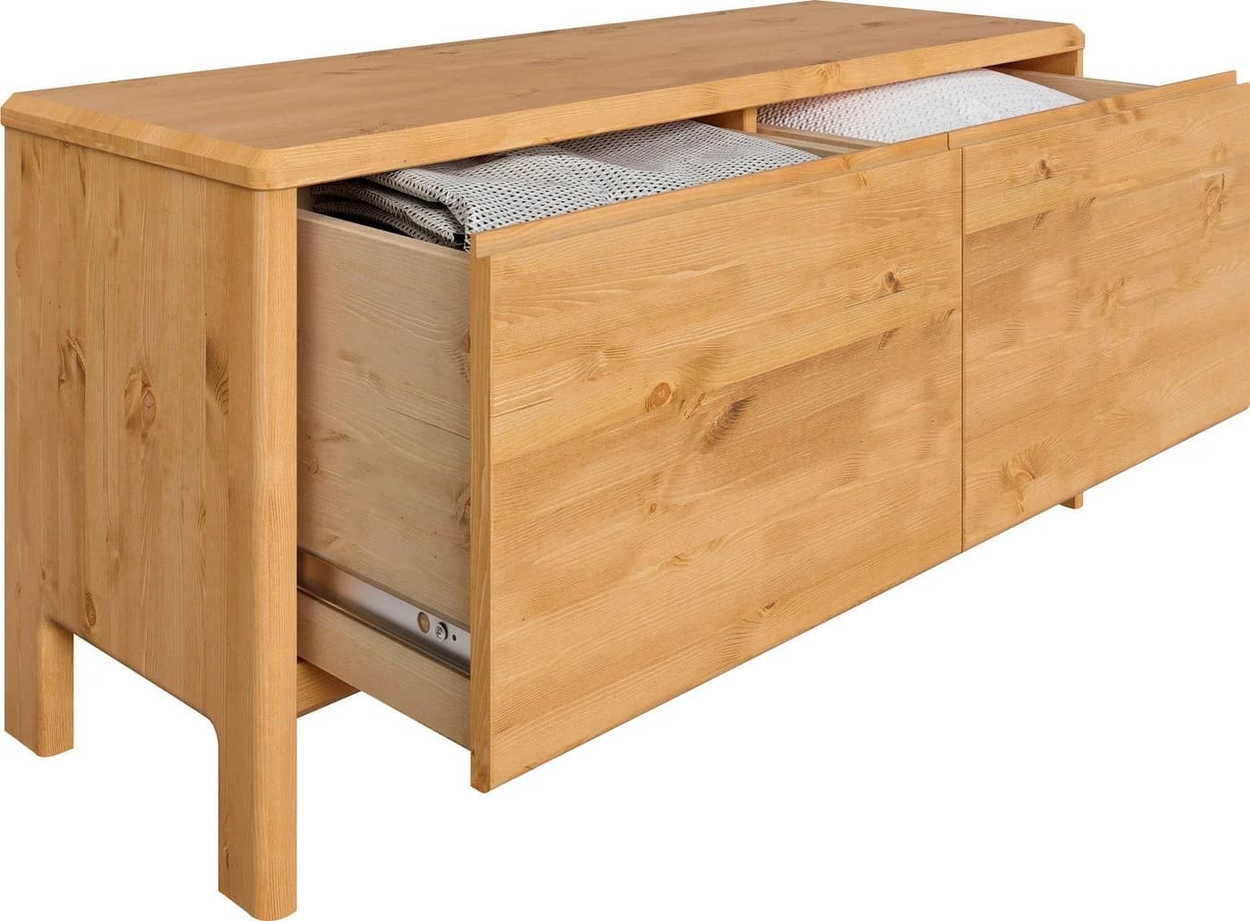 OTTO HOME Kommode Luven Massivholz Kiefer Beige 2 Schubladen - Bild 5