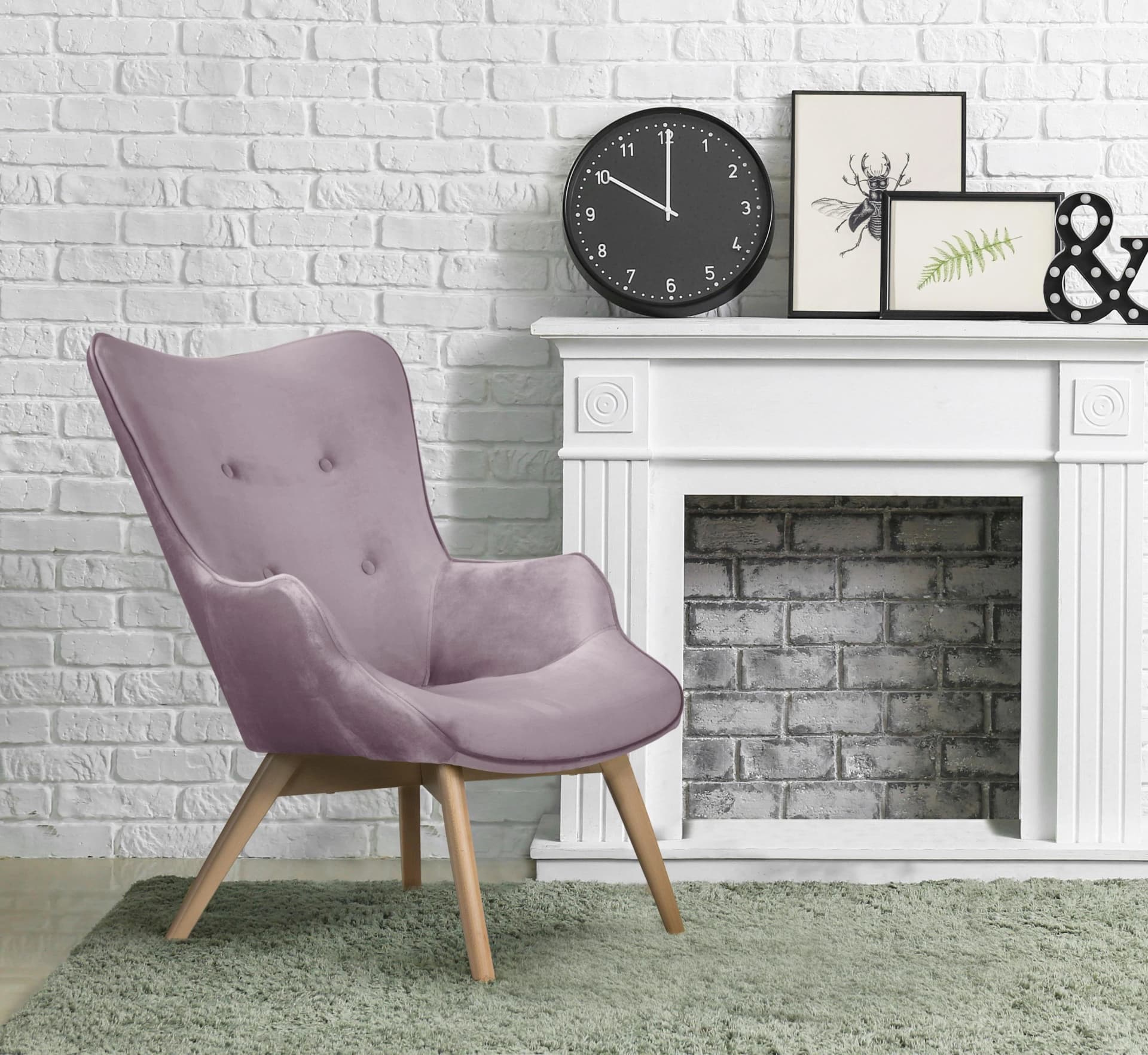 HOME AFFAIRE Sessel Nicko Rosa Samtoptik