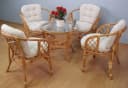 HOME AFFAIRE Essgruppe 5-tlg. Honigfarben Rattan mit Glasplatte Bild 2