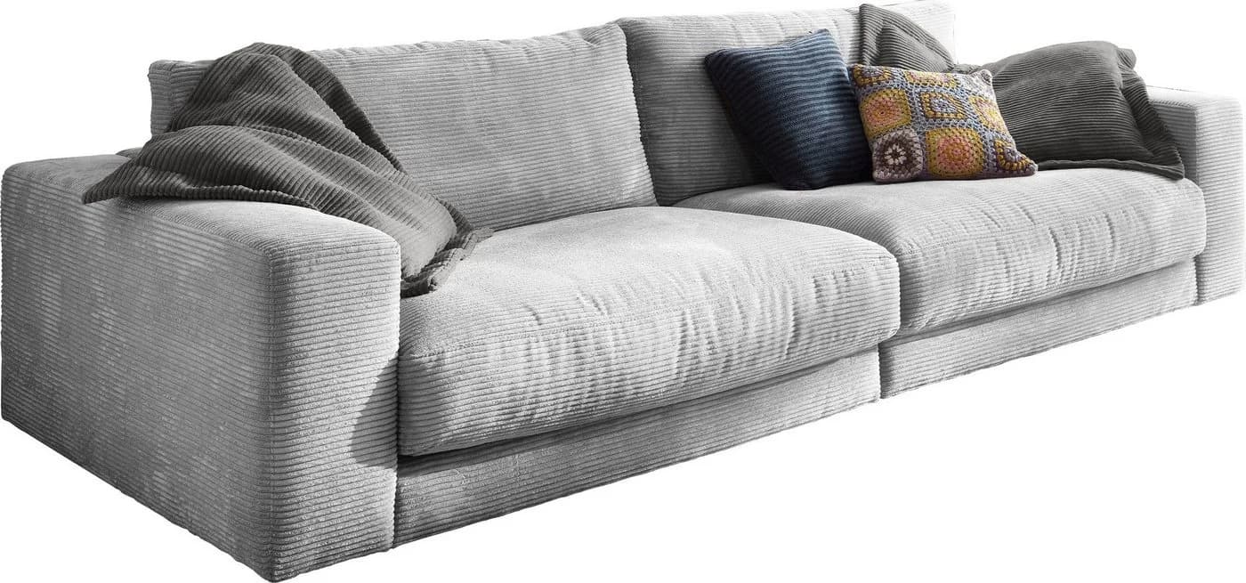 HOME AFFAIRE Big-Sofa Enisa Grau Cord 290cm