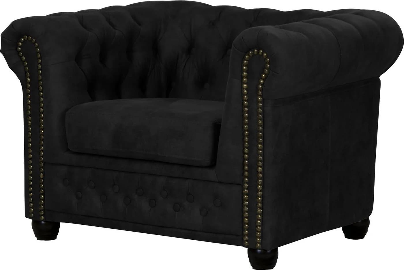 HOME AFFAIRE Chesterfield-Sessel Rysum Anthrazit Microfaser Lederoptik
