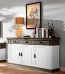 OTTO HOME Sideboard Vinales Weiß Massivholz 3 Schubladen 3 Türen Bild 1