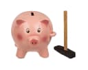 Out of the Blue Spardose Schwein mit Hammer Rosa Keramik Bild 1