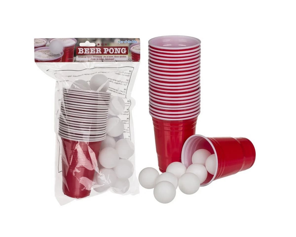 Out of the Blue Bar-Set Beer Pong mit 15 Bällen und 22 Bechern