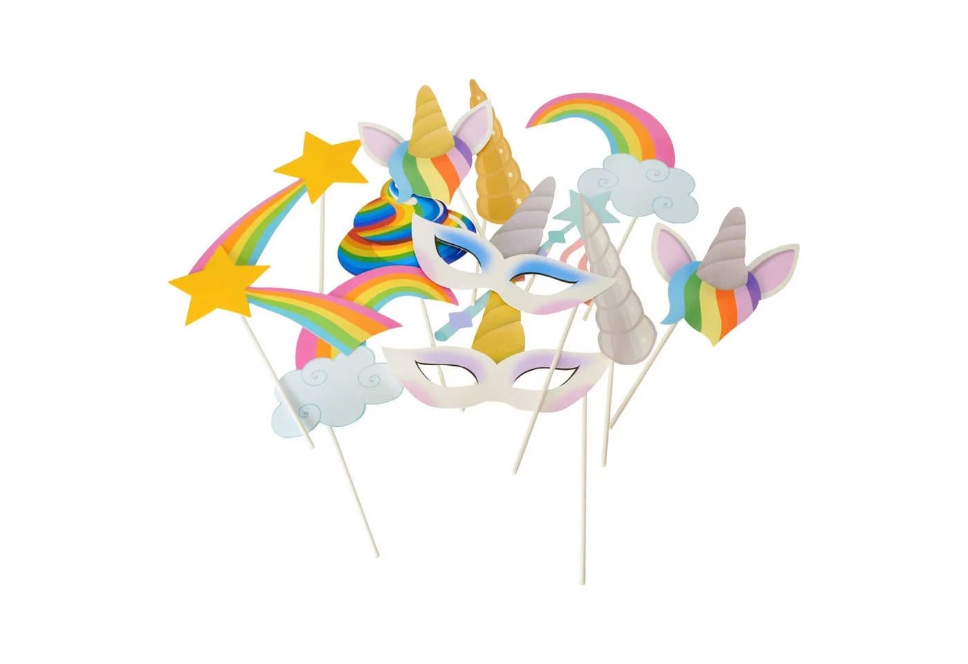 Out of the Blue Fotohalter Einhorn und Co. Photo Booth im 12er Set Bunt