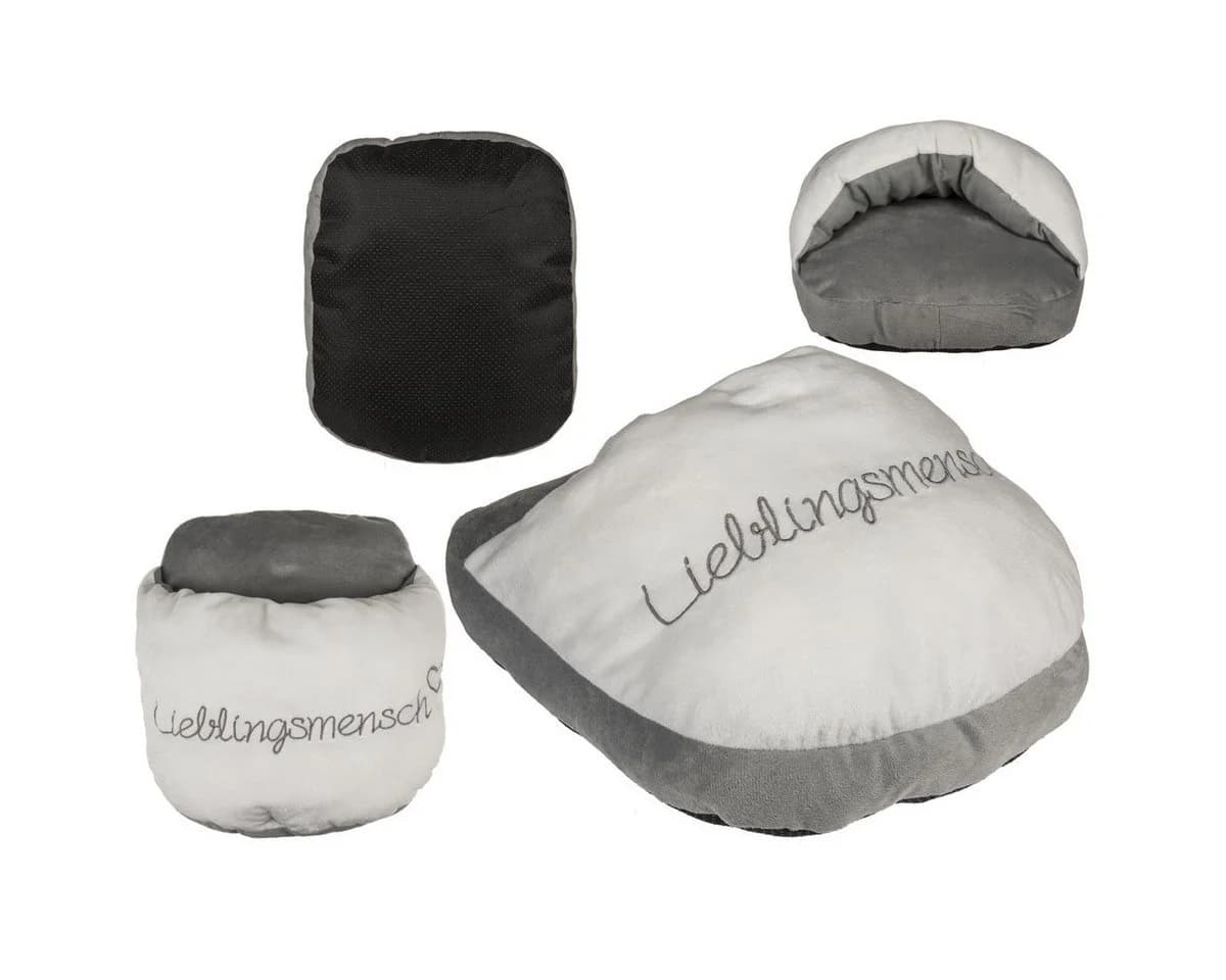 what the shop Fußwärmer Lieblingsmensch 35 cm grau creme 100% Polyester - Bild 4
