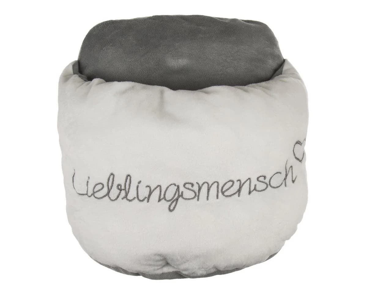 what the shop Fußwärmer Lieblingsmensch 35 cm grau creme 100% Polyester - Bild 5