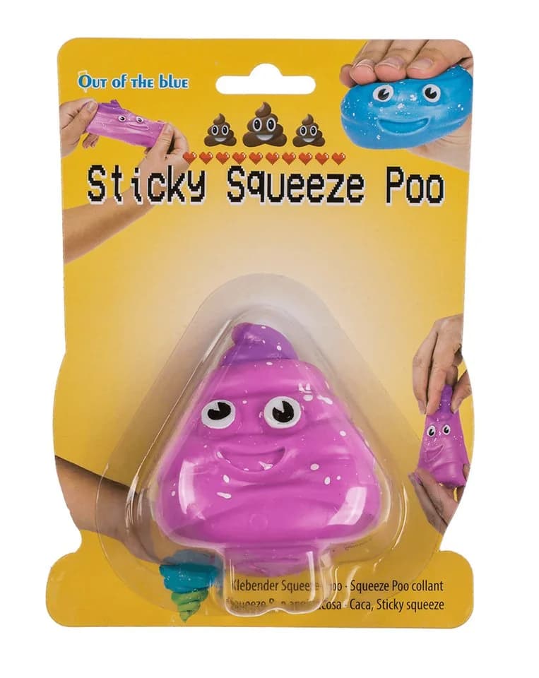 Out of the Blue Zerrspielzeug Klebender Squeeze Poo Bunt