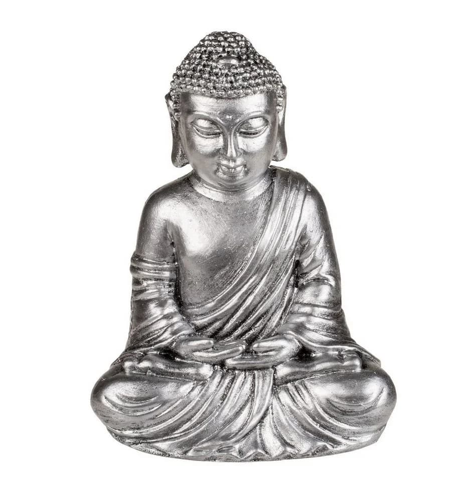 Out of the Blue Buddha Dekofigur Silber 14cm Polyresin - Bild 2
