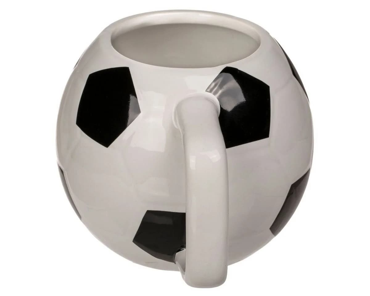 Out of the Blue Tasse Fußball Schwarz/Weiß Steingut