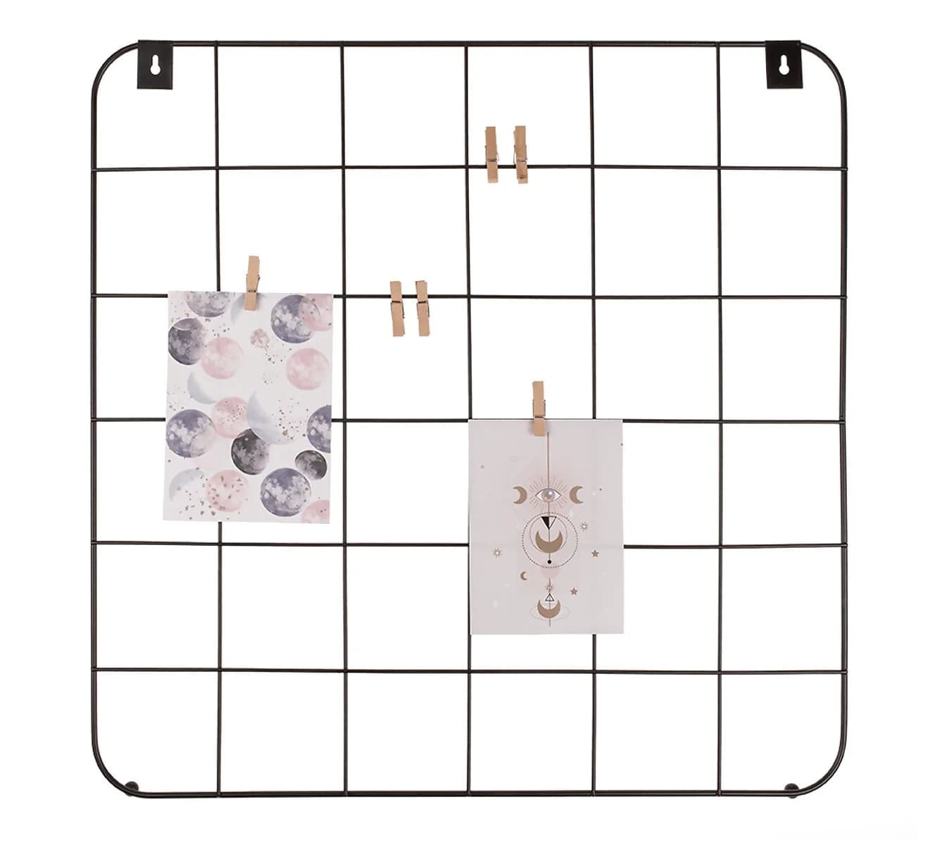 Out of the Blue Metall-Wandgitter mit 6 Holz-Clips