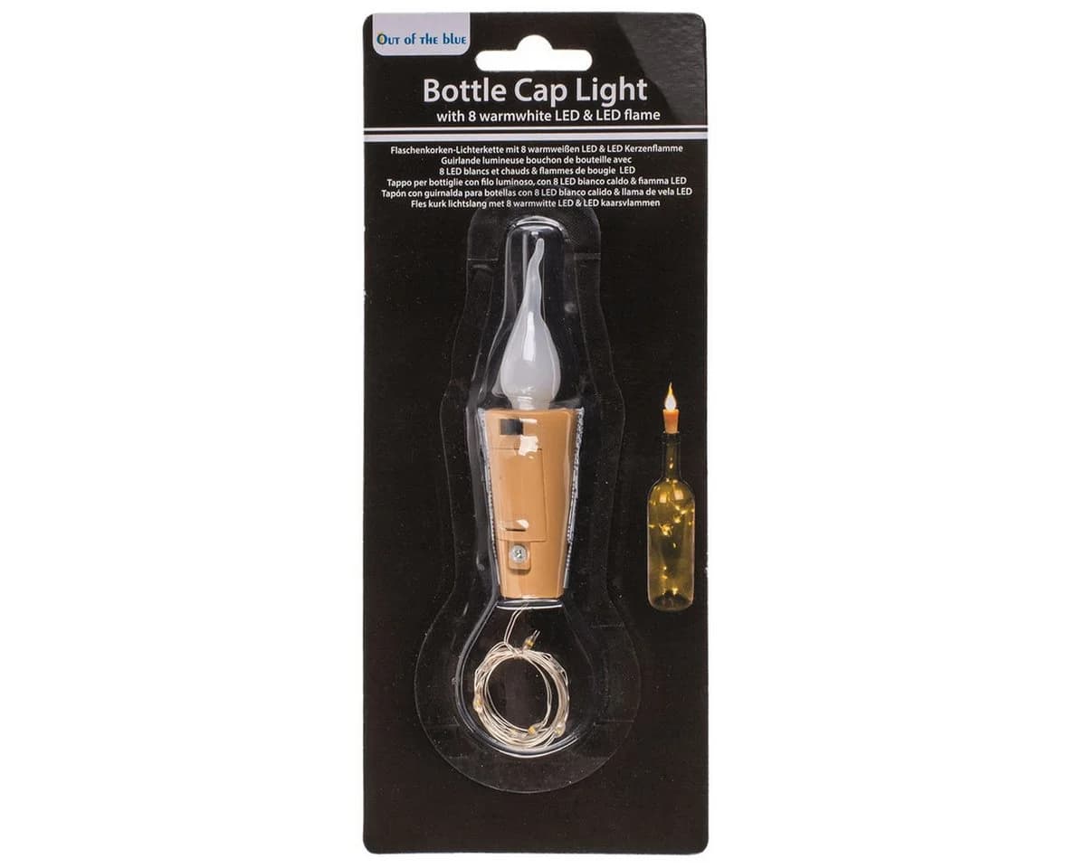 OOTB Lichterkette 8 LED Flaschenkorken warmweiß mit Kerzenflamme - Bild 3